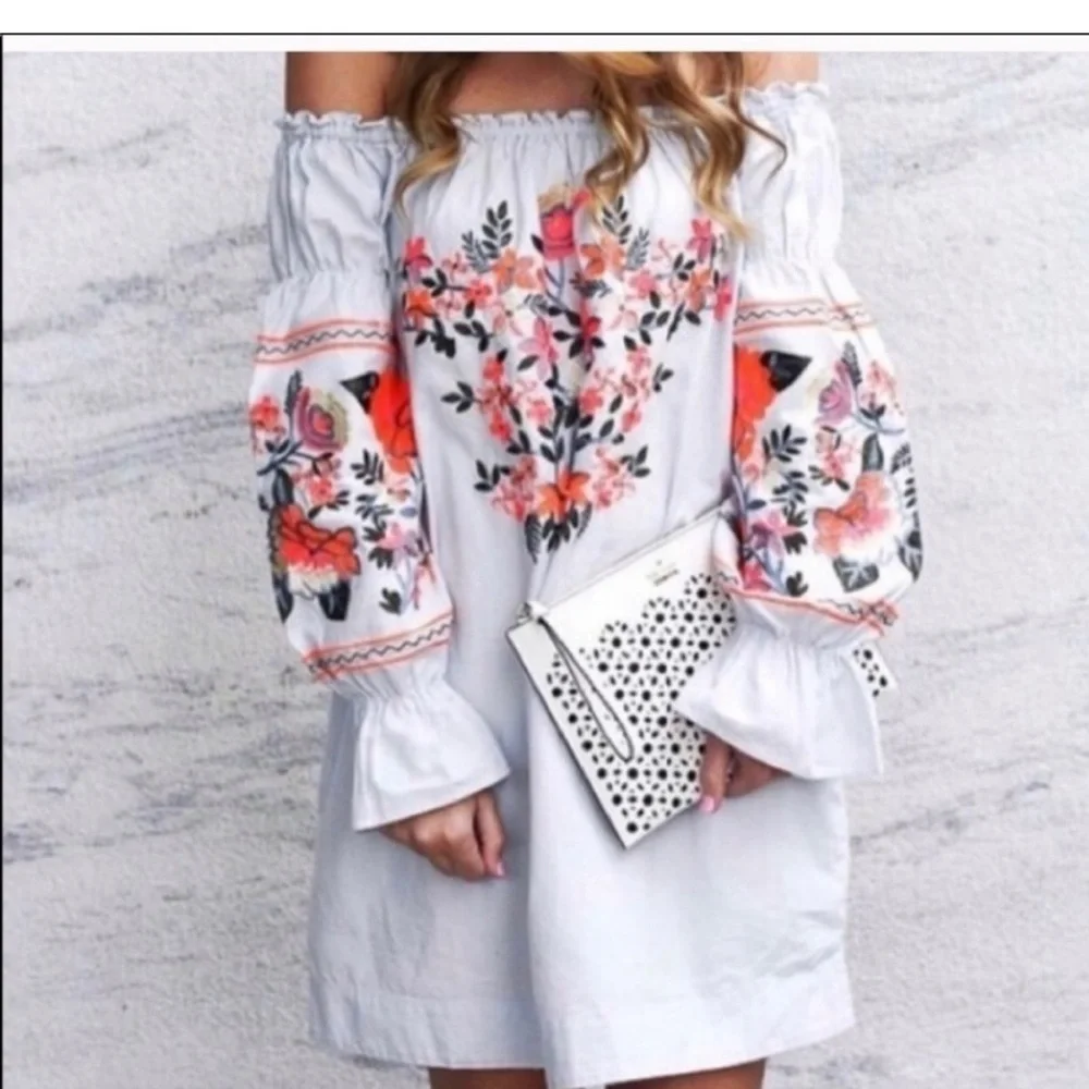 Free people fleur du jour embroidered dress sz xs - Picture 4 of 11